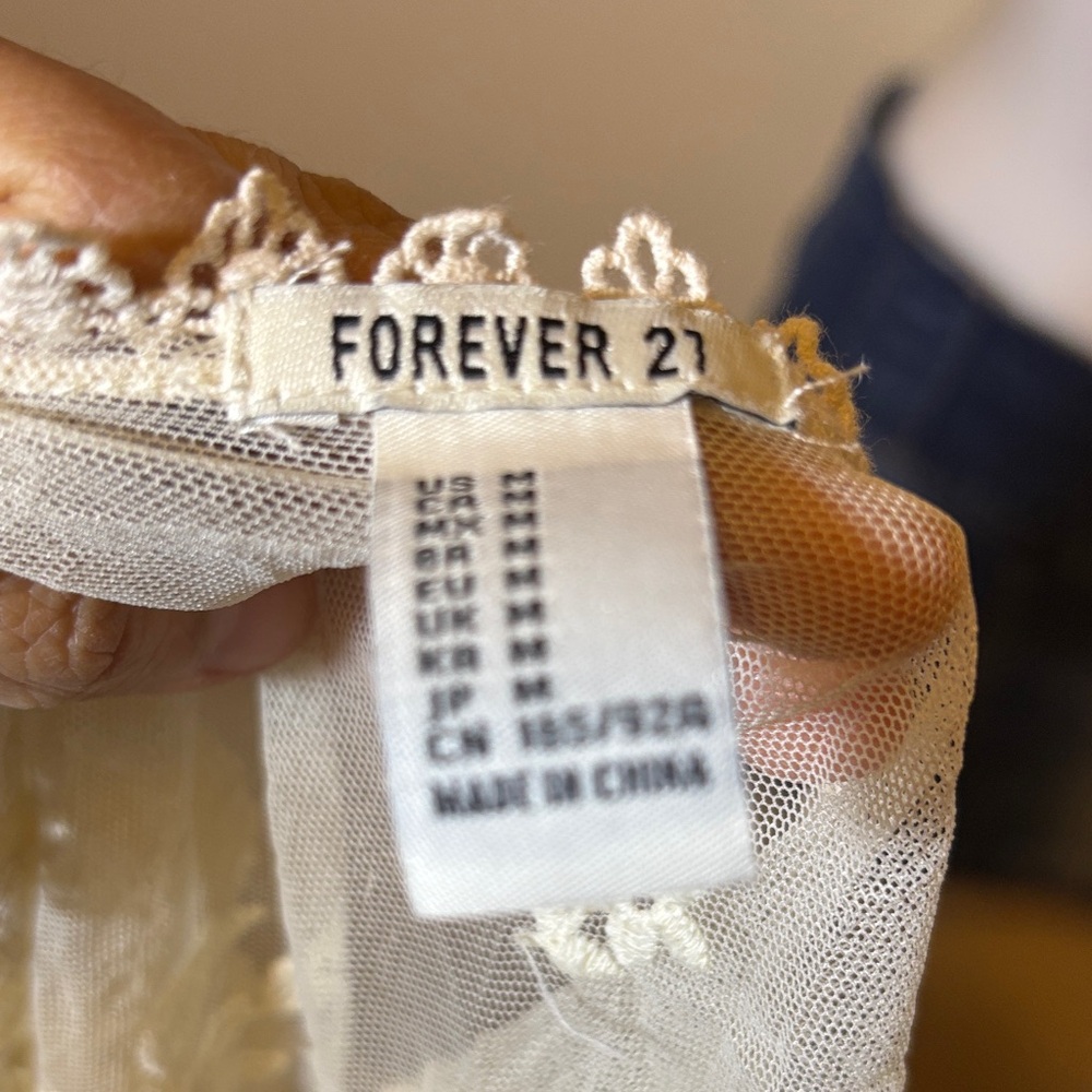 Forever 21 Cream Lace Open-Front Blouse - Picture 8 of 8